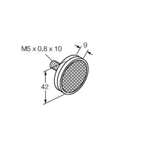 Retroreflective Target: Circular - diameter 42, Reflectivity Factor: 1.0, Max. Temp.= 50 degrees C, Plastic - metal thread and nut for mounting