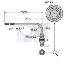 Plastic Fiber, Opposed Mode, Core Dia.: 0.25, Fiber Length 2 m, Angle, Thread, Free cut