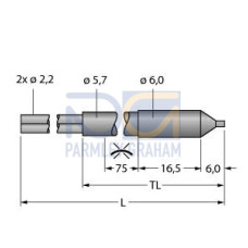 Plastic Fiber, Diffuse Reflective, Core Dia.: 1, Fiber Length 2 m, Encapsulated, Chemical Resistant, Free cut