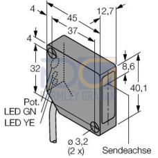 PicoDot: Convergent Laser, Focal Point: 203, Input: 10-30 V dc, Outputs: Complementary PNP, 2 m (6.5 ft) Cable