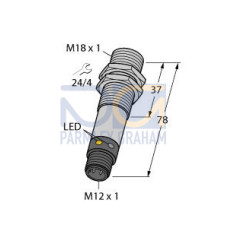 EZ-BEAM M18 Series: Diffuse, Range: 300, Input: 10-30 V dc, Output: Complementary NPN, 4-pin M12 Integral QD