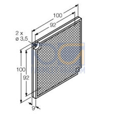 Retroreflective Target: Square 92 x 92, Reflectivity Factor: 3.0, Max. Temp.= 50 degrees C, Plastic - two screw holes for mounting