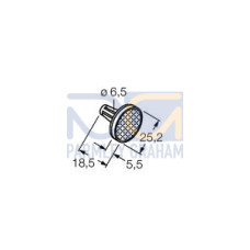 Retroreflective Target: Circular -diameter =25.2, Reflectivity Factor: 1.0, Max. Temp.= 50 degrees C, Plastic - mounts to bracket (not included)