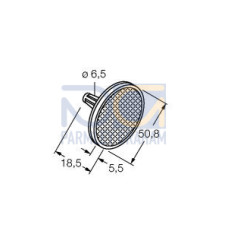 Retroreflective Target: Circular-diameter 50.8, Reflectivity Factor: 1.0, Max. Temp.= 50 degrees C, Plastic - mounts to bracket (not included)
