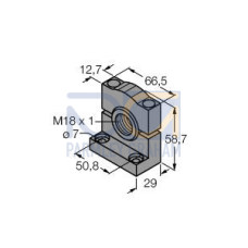 Bracket: 18 swivel barrel or side mounting, Black reinforced thermoplastic polyester, Hardware included