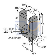 SL Series: Slot Sensor, Slot width: 30, Input: 10-30 V dc, Output: Bipolar: 1 NPN, 1 PNP, M12 Integral QD
