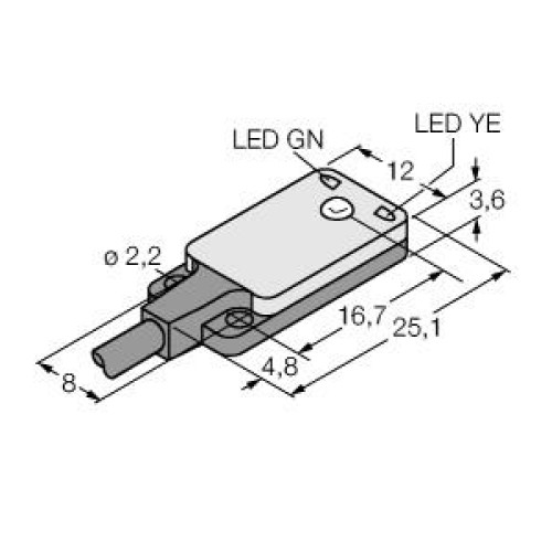 VS2 Series: Sensor Pair, Range: 1.2 m max, Input: 12-24 V dc, Receiver Output: Complementary NPN Dark Operate, 2 m (6.5 ft) Cable
