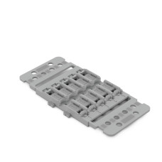 Mounting carrier with strain relief, 5-way, for inline splicing connector with lever, for screw moun