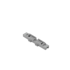 Mounting carrier, 1-way, for inline splicing connector with lever, for screw mounting, gray