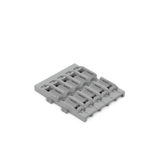 Mounting carrier, 5-way, for inline splicing connector with lever, for screw mounting, gray