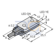 VS2 Series: Convergent, Focal Point: 15, Input: 10-30 V dc, Output: NPN Light Operate, 2 m (6.5 ft) Cable