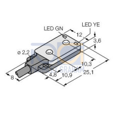 VS2 Series: Convergent, Focal Point: 30, Input: 10-30 V dc, Output: NPN Light Operate, 2 m (6.5 ft) Cable