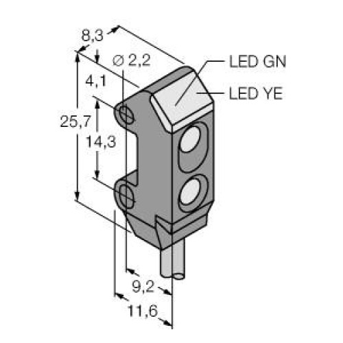 VS1 Series: Infrared Convergent, Focal Point: 10, Input: 12-24 V dc, Output: Light Operate - PNP, 150 (6 in) M8 Pigtail QD