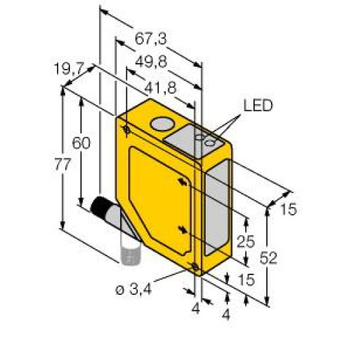 Photoelectric Sensor, Triangulation Sensor with Analog Output