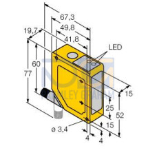 Photoelectric Sensor, Triangulation Sensor with Switching Output