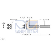Plastic Fiber, Diffuse Reflective, Core Dia.: 0.5, Fiber Length 2 m, Thread, Free cut