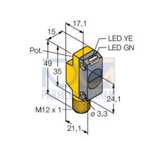 WORLD-BEAM QS18 Series: Emitter (Flush Front), Range: 3 m, Input: 10-30 V dc, Output: Not Applicable, M12 Integral QD