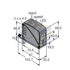 LT3 Series: Laser Retroreflective Time-of-Flight Sensor, Range: 500 to 50 m, 12-24 V dc, Outputs: Discrete: 2 PNP or NPN, 8-pin M12 Integral QD