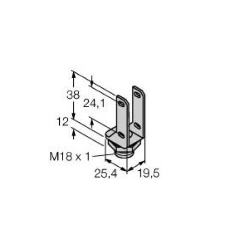 SMBQS18Y Bracket: Sensor Side Mount with Threaded M18x1 Base