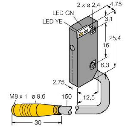 Photoelectric Sensor, Opposed Mode Sensor (Emitter/Receiver), Miniature Sensor