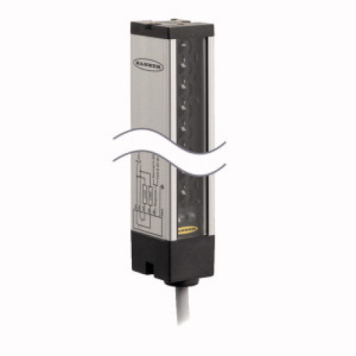 LX Series: Receiver, Standard Range, Range: Normal 300 - 2 m, Input 10-30 V dc, Output: Bipolar: 1 NPN, 1 PNP, 150 (6 in) M12 Pigtail QD