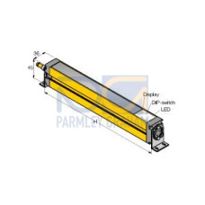 EZ-SCREEN Cascade Receiver, Resolution: 30, Range: 18 m (60 ft), Defined Area: 1050 (41.3 in), Housing Length: 1120 (44.1 in), Connection: 8-pin M12 Connector