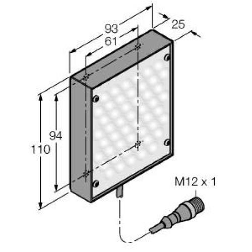 PresencePLUS 80 x 80 Area Light, Infrared LED 24 V dc, 4-pin M12 male Connector Pin 2 OPEN