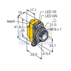 WORLD-BEAM QS18U: Ultrasonic TEACH mode, Range: 50-500, Input: 12-30 V dc, Output: PNP, 4-pin M8 Integral QD