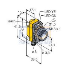 Ultrasonic Sensor, diffuse mode sensor, With Switching Output
