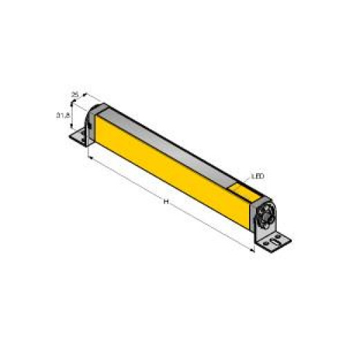 EZ-SCREEN TYPE 2, TRIP Output, E/R Pair, 30 Resolution, 450 Defined Area, 15 m Range, Yellow Housing, 8-pin M12 Integral QD, Mounting Hardware Included