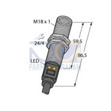 M18T Series: Temperature Sensor, 14: 1 Germanium Lens, Output: one NPN, one PNP, 2 m Cable