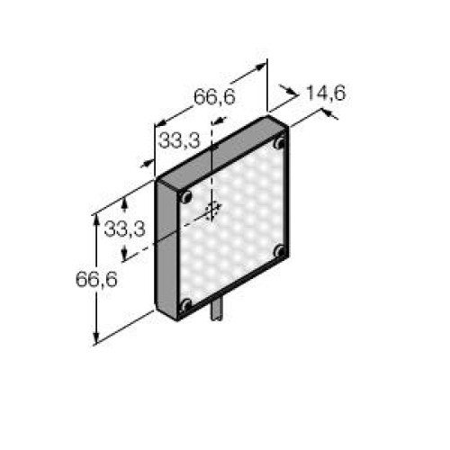 PresencePLUS 62 x 62 Area Light, Visible Red LED 24 V dc, 2 m (6.5 ft) Cable with flying leads