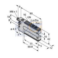 SLM Series: Rugged Nickel-Plated Metal Fixed-Distance Slot Sensor, Slot Width: 10, Input 10-30 V dc, Output: NPN, 3-pin M8 Integral QD
