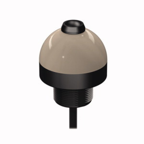 K50 E-Series EZ-LIGHT: 2-Color Push Button Sensor, Voltage: 12-30 V dc, Housing: Polycarbonate, IP67, Input: PNP (NO), Colors: Green Red, 150 (6 in) 4-pin M12 PVC Pigtail QD