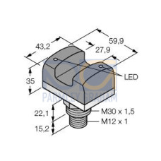 VTB Series: Verification Touch Button 2-Color, Input: 12-30 V dc, Upper Housing: Polysulfone, Output: PNP, Job Light Input: +10-30 V dc, Colors: Green Red, 5-pin M12 Integral QD