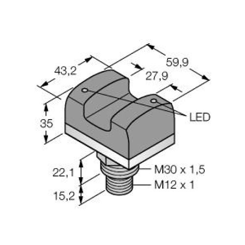 VTB Series: Verification Touch Button 2-Color, Input: 12-30 V dc, Upper Housing: Polysulfone, Output: PNP, Job Light Input: +10-30 V dc, Colors: Green Red, 5-pin M12 Integral QD