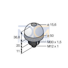 K50 E-Series EZ-LIGHT: 2-Color Polar Retro Sensor, Voltage: 12-30 V dc, Housing: Polycarbonate, IP67, Range: 2 m, Input: PNP (NC), Colors: Green Red, 5-pin M12 Integral QD