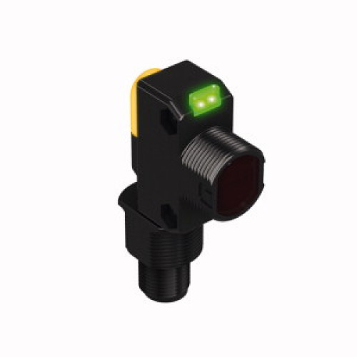 DS18 Series Sensors: Polarized Retroreflective, Range: 3.5 m (11.4 ft), Input: 10-30 V dc, Output: Complementary PNP, 4-pin M12 Integral QD