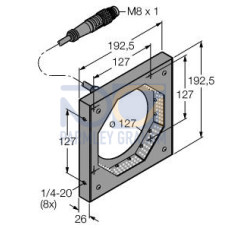 PresencePLUS - 150 dia. Low Angle Ring Light, Infrared LED 24 V dc - 3 rows, 2 m (6.5 ft) cable with 3-pin male Connector, Connects to P4