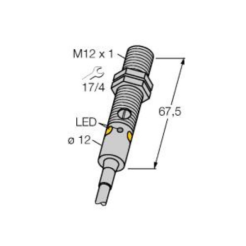 M12 Series: Emitter, Range: 5 m, Input 10-30 V dc, Output: No output, 9 m (30 ft) Cable