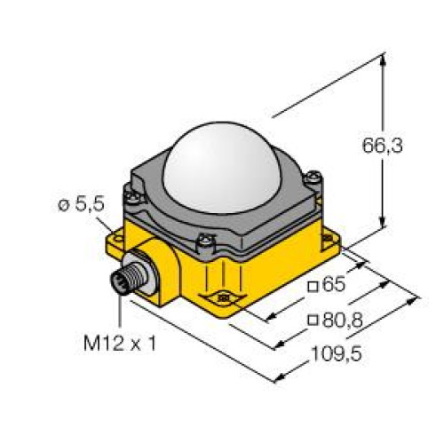 K80 Series EZ-LIGHT: 3-Color General Purpose Indicator, Voltage: 18-30 V dc, Housing: Polycarbonate, IP67, Input: PNP, Colors: Green Red Yellow, M12 Integral QD