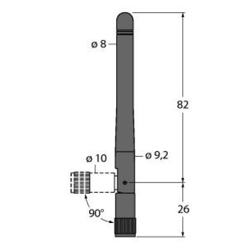 Antenna Omni 2.4 GHz, 2 dBi Rubber Swivel, RP-SMA MALE