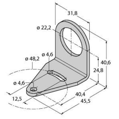 SMB22 A Bracket: Right-Angle with 22 Mounting Hole