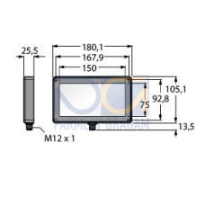 Vision Light - 75 x 150 Backlight IP67, Visible Red LED - 24 V dc, Requires Cordset MQDC20xx-xxx