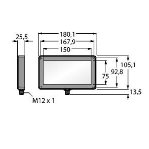 Vision Light - 75 x 150 Backlight IP67, Visible Red LED - 24 V dc, Requires Cordset MQDC20xx-xxx