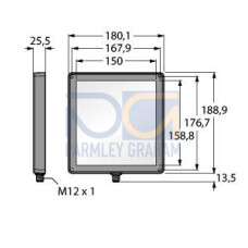Vision Light - 150 x 150 Backlight IP67, Visible White LED - 24 V dc, Requires Cordset MQDC20xx-xxx