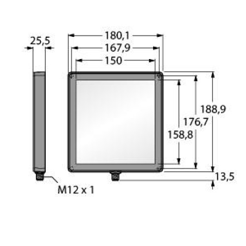 Vision Light - 150 x 150 Backlight IP67, Visible White LED - 24 V dc, Requires Cordset MQDC20xx-xxx