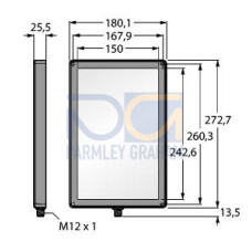Vision Light - 225 x 150 Backlight IP67, Visible Red LED - 24 V dc, Requires Cordset MQDC20xx-xxx