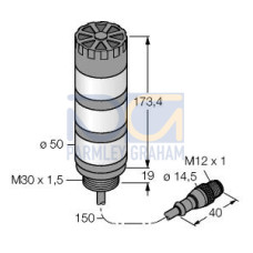 TL50 Tower Light: 3-Color Audible Indicator, Voltage: 18-30 V dc or 24 V ac, Environmental Rating: IP50, Input: Bimodal, Colors: Green Yellow Red, 150 (6 in) PVC Pigtail QD