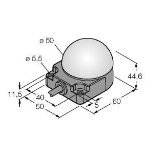 K50 Series EZ-LIGHT: 3-Color General Purpose Flat Pack Indicator, Voltage: 18-30 V dc, Environmental Rating: IP67, IP69K, Input: PNP, Colors: Green Red Yellow, 2 m (6.5 ft) Integral Cable